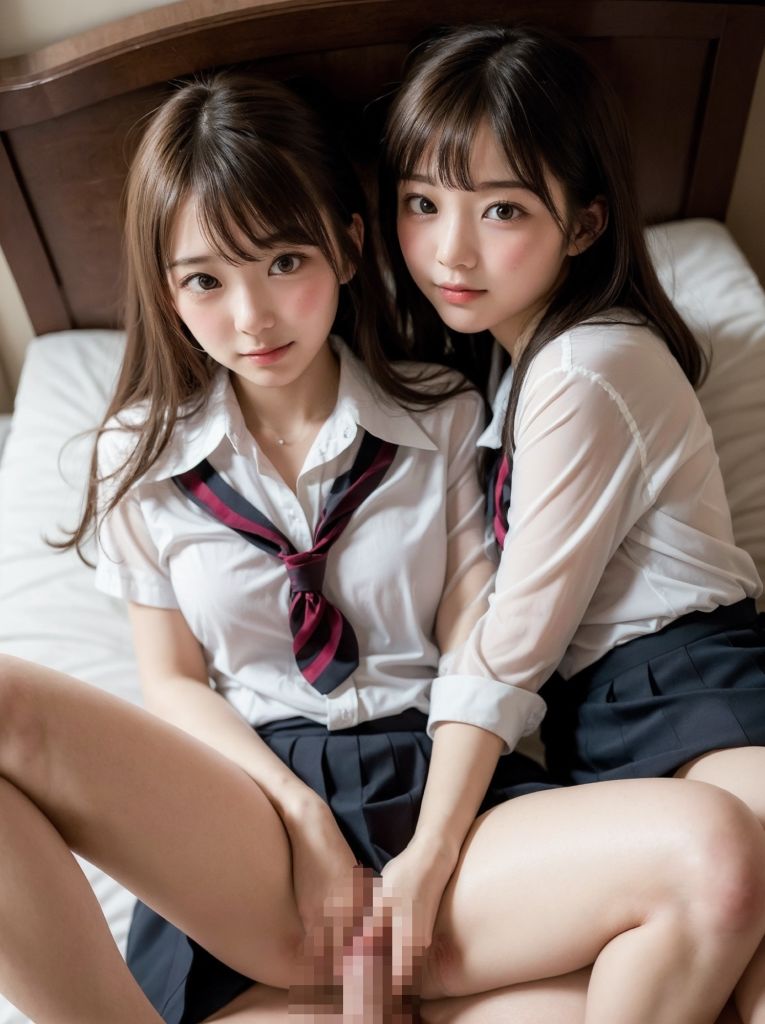 女子校生ハーレム3P！深夜のホテルでどろどろ生ハメセックス♪【超リアルCG集】