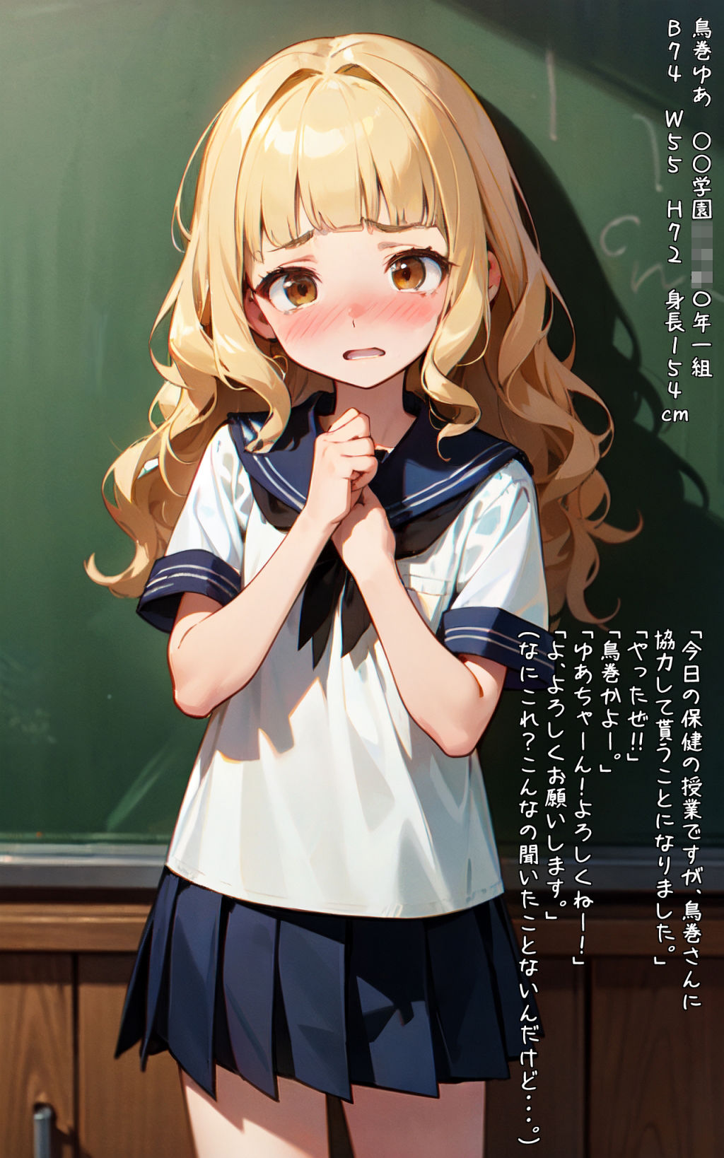 学校で華奢で肉付きがよくない女の子を指導した