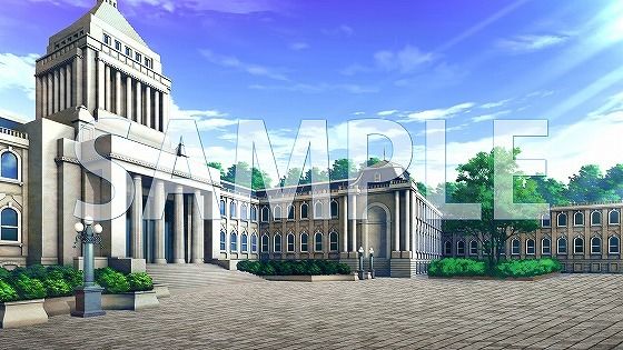 【背景素材】学園 外観（7004_bg07）【時間差分あり】